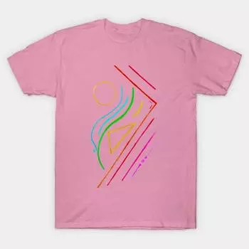 T Shirt Women Colourful Lines Harajuku Print Kawaii Tshirt Summer Short Sleeve Female T-Shirt Top Tee S