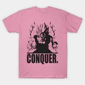 T Shirt Women Conquer Harajuku Print Kawaii Tshirt Summer Short Sleeve Female T-Shirt Top Tee S розовый