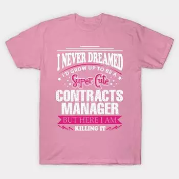 T Shirt Women Contracts Manager Harajuku Print Kawaii Tshirt Summer Short Sleeve Female T-Shirt Top Tee S розовый