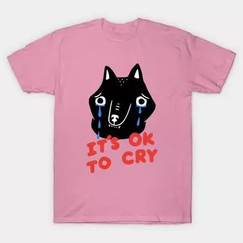 T Shirt Women Cry Wolf Harajuku Print Kawaii Tshirt Summer Short Sleeve Female T-Shirt Top Tee S