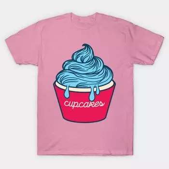 T Shirt Women Cupcakes Harajuku Print Kawaii Tshirt Summer Short Sleeve Female T-Shirt Top Tee S розовый