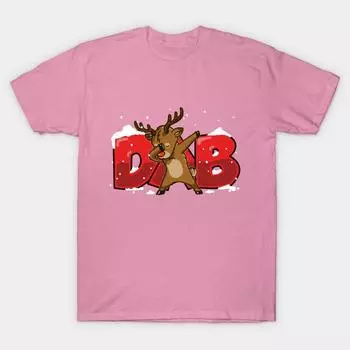 T Shirt Women Dab Reindeer Shirt Christmas Dab Rudolph Reindeer Harajuku Print Kawaii Tshirt Summer Short Sleeve Female T-Shirt Top Tee S