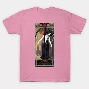 T Shirt Women Dark Lili Art Nouveau Legend Harajuku Print Kawaii Tshirt Summer Short Sleeve Female T-Shirt Top Tee S розовый