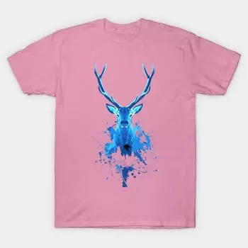 T Shirt Women Deer Patronus Harajuku Print Kawaii Tshirt Summer Short Sleeve Female T-Shirt Top Tee S розовый