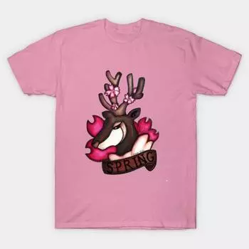 T Shirt Women Deer Spring Harajuku Print Kawaii Tshirt Summer Short Sleeve Female T-Shirt Top Tee S