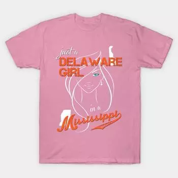 T Shirt Women Delaware Mississippi Harajuku Print Kawaii Tshirt Summer Short Sleeve Female T-Shirt Top Tee S розовый