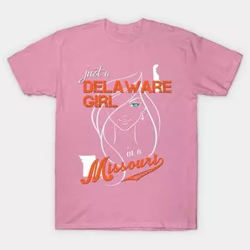 T Shirt Women Delaware Missouri Harajuku Print Kawaii Tshirt Summer Short Sleeve Female T-Shirt Top Tee S розовый