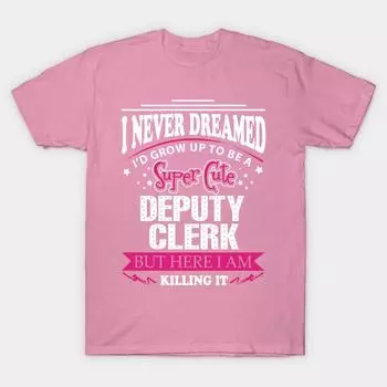 T Shirt Women Deputy Clerk Harajuku Print Kawaii Tshirt Summer Short Sleeve Female T-Shirt Top Tee S розовый