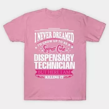 T Shirt Women Dispensary Technician Harajuku Print Kawaii Tshirt Summer Short Sleeve Female T-Shirt Top Tee S розовый