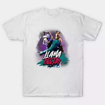 T Shirt Women Dj Llama Harajuku Print Kawaii Tshirt Summer Short Sleeve Female T-Shirt Top Tee S розовый