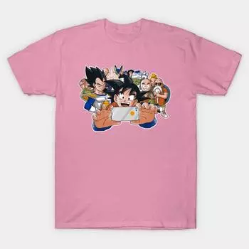 T Shirt Women Dragon Selfie Harajuku Print Kawaii Tshirt Summer Short Sleeve Female T-Shirt Top Tee S розовый