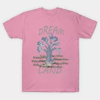 T Shirt Women Dream Land Harajuku Print Kawaii Tshirt Summer Short Sleeve Female T-Shirt Top Tee S розовый