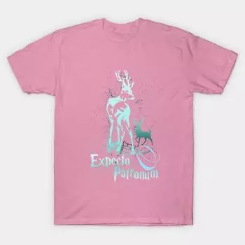 T Shirt Women Expecto Patronum Harajuku Print Kawaii Tshirt Summer Short Sleeve Female T-Shirt Top Tee S розовый
