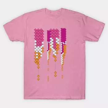 T Shirt Women Falling Squares Harajuku Print Kawaii Tshirt Summer Short Sleeve Female T-Shirt Top Tee S