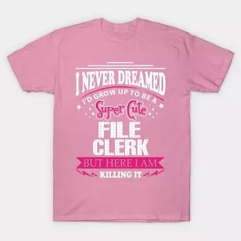 T Shirt Women File Clerk Harajuku Print Kawaii Tshirt Summer Short Sleeve Female T-Shirt Top Tee S розовый