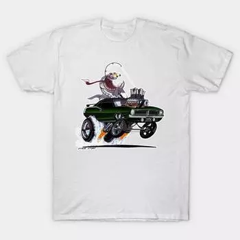 T Shirt Women Fishtailin 1970 Hemi Cuda Harajuku Print Kawaii Tshirt Summer Short Sleeve Female T-Shirt Top Tee S розовый