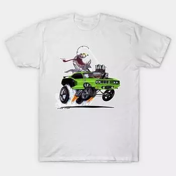 T Shirt Women Fishtailin 1971 Hemi Cuda Sublime Harajuku Print Kawaii Tshirt Summer Short Sleeve Female T-Shirt Top Tee S розовый