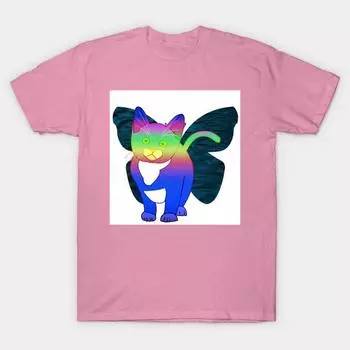 T Shirt Women Fluttercat Mystic Harajuku Print Kawaii Tshirt Summer Short Sleeve Female T-Shirt Top Tee S