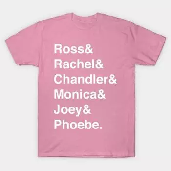 T Shirt Women Friends And Harajuku Print Kawaii Tshirt Summer Short Sleeve Female T-Shirt Top Tee S розовый