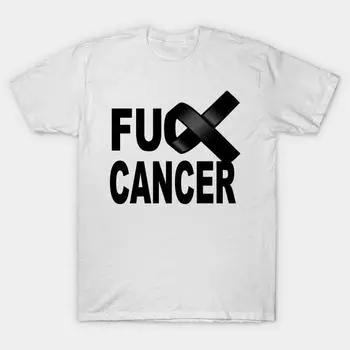 T Shirt Women Fuck Cancer Design With Black Ribbon For Awareness Harajuku Print Kawaii Tshirt Summer Short Sleeve Female T-Shirt Top Tee S розовый