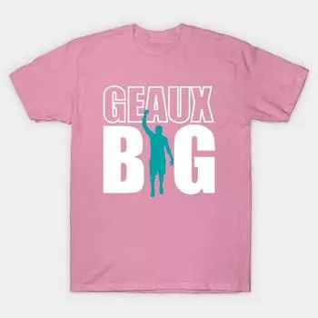 T Shirt Women Geaux Big Harajuku Print Kawaii Tshirt Summer Short Sleeve Female T-Shirt Top Tee S розовый