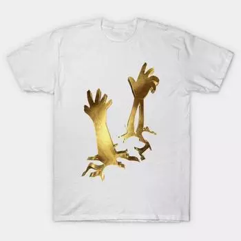 T Shirt Women Golden Creepy Scary Hands Harajuku Print Kawaii Tshirt Summer Short Sleeve Female T-Shirt Top Tee S розовый