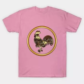 T Shirt Women Golden Rooster Harajuku Print Kawaii Tshirt Summer Short Sleeve Female T-Shirt Top Tee S