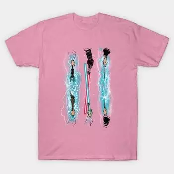 T Shirt Women Good Vs. Evil Harajuku Print Kawaii Tshirt Summer Short Sleeve Female T-Shirt Top Tee S розовый