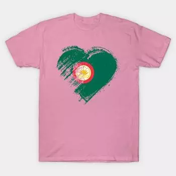 T Shirt Women Grungy I Love Bangladesh Heart Flag Harajuku Print Kawaii Tshirt Summer Short Sleeve Female T-Shirt Top Tee S розовый