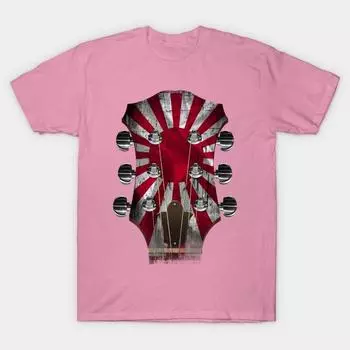 T Shirt Women Guitar Head Stock Japan Harajuku Print Kawaii Tshirt Summer Short Sleeve Female T-Shirt Top Tee S розовый