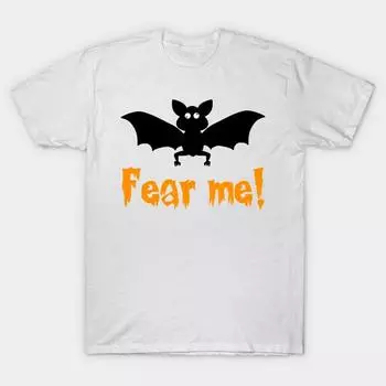 T Shirt Women Halloween Bat Fear Me Harajuku Print Kawaii Tshirt Summer Short Sleeve Female T-Shirt Top Tee S розовый