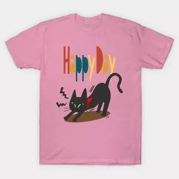 T Shirt Women Happy Day Harajuku Print Kawaii Tshirt Summer Short Sleeve Female T-Shirt Top Tee S