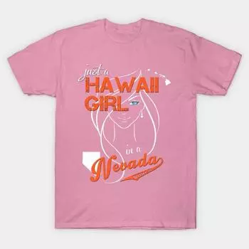 T Shirt Women Hawaii Nevada Harajuku Print Kawaii Tshirt Summer Short Sleeve Female T-Shirt Top Tee S розовый