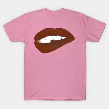 T Shirt Women Heed My Lipz Harajuku Print Kawaii Tshirt Summer Short Sleeve Female T-Shirt Top Tee S розовый