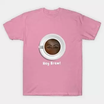 T Shirt Women Hey Brew Harajuku Print Kawaii Tshirt Summer Short Sleeve Female T-Shirt Top Tee S розовый