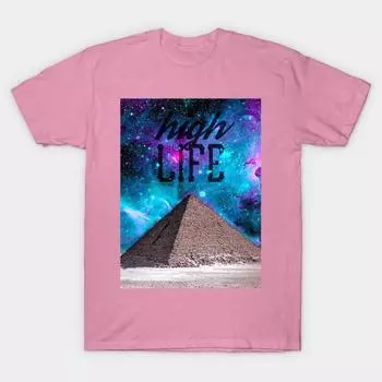 T Shirt Women High Life Pyramid Harajuku Print Kawaii Tshirt Summer Short Sleeve Female T-Shirt Top Tee S розовый