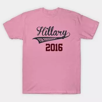T Shirt Women Hillary Clinton For President Harajuku Print Kawaii Tshirt Summer Short Sleeve Female T-Shirt Top Tee S розовый