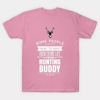 T Shirt Women Hunting Buddy Harajuku Print Kawaii Tshirt Summer Short Sleeve Female T-Shirt Top Tee S розовый