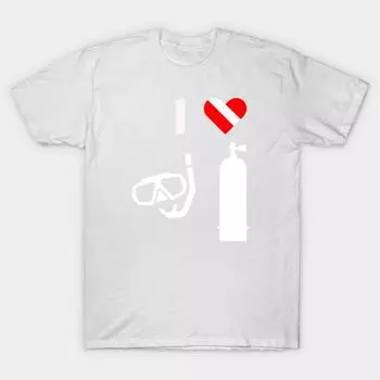 T Shirt Women I Love Scuba Diving Scuba Diving Design Harajuku Print Kawaii Tshirt Summer Short Sleeve Female T-Shirt Top Tee S розовый