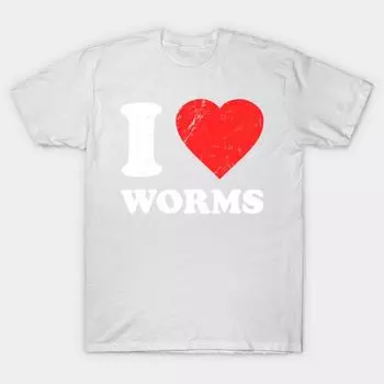 T Shirt Women I Love Worms Harajuku Print Kawaii Tshirt Summer Short Sleeve Female T-Shirt Top Tee S розовый