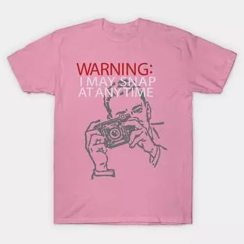 T Shirt Women I May Snap At Anytime Harajuku Print Kawaii Tshirt Summer Short Sleeve Female T-Shirt Top Tee S розовый