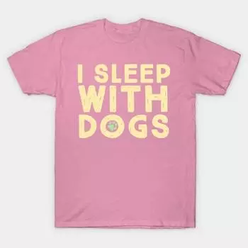 T Shirt Women I Sleep With Dogs Harajuku Print Kawaii Tshirt Summer Short Sleeve Female T-Shirt Top Tee S розовый