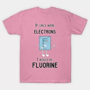 T Shirt Women If Girls Were Electrons Harajuku Print Kawaii Tshirt Summer Short Sleeve Female T-Shirt Top Tee S розовый