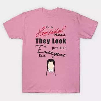 T Shirt Women Im A Homicidal Maniac Harajuku Print Kawaii Tshirt Summer Short Sleeve Female T-Shirt Top Tee S розовый