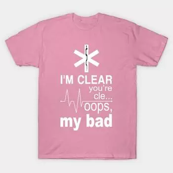 T Shirt Women Im Clear Youre Cle...Oops My Bad Tshirts And Acces Harajuku Print Kawaii Tshirt Summer Short Sleeve Female T-Shirt Top Tee S розовый