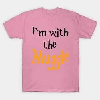 T Shirt Women Im With Muggle Harajuku Print Kawaii Tshirt Summer Short Sleeve Female T-Shirt Top Tee S розовый