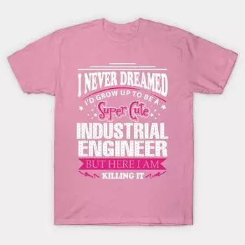 T Shirt Women Industrial Engineer Harajuku Print Kawaii Tshirt Summer Short Sleeve Female T-Shirt Top Tee S розовый