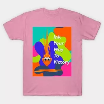 T Shirt Women Ink To Victory Harajuku Print Kawaii Tshirt Summer Short Sleeve Female T-Shirt Top Tee S