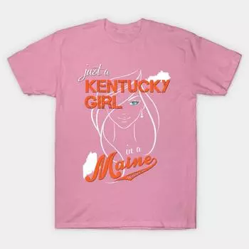 T Shirt Women Kentucky Maine Harajuku Print Kawaii Tshirt Summer Short Sleeve Female T-Shirt Top Tee S розовый