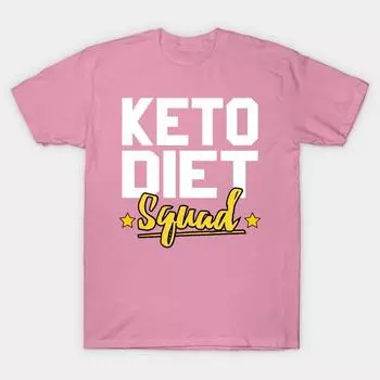 T Shirt Women Keto Diet Squad Harajuku Print Kawaii Tshirt Summer Short Sleeve Female T-Shirt Top Tee S
